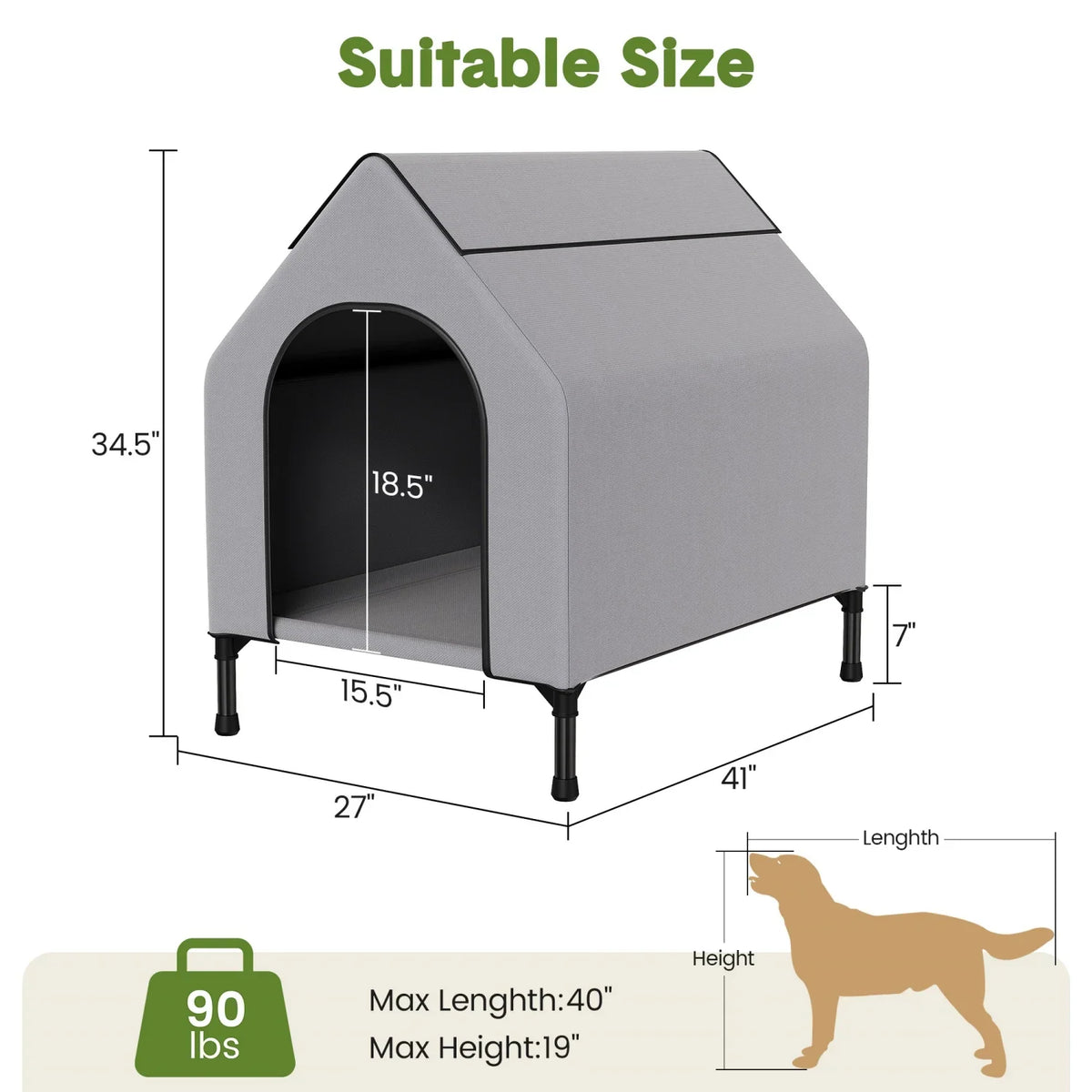 Elevated Dog House with Canopy — product view 2